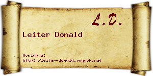 Leiter Donald névjegykártya